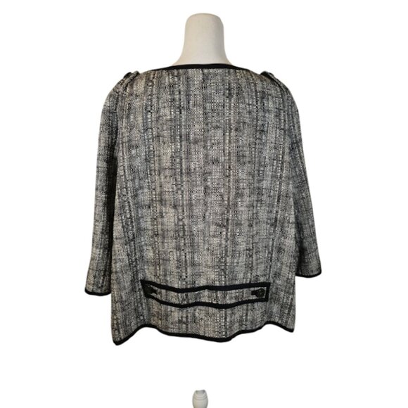 Talbots Woman Tweed Jacket Size 22W Black Preppy Formal Event Career - Picture 2 of 10